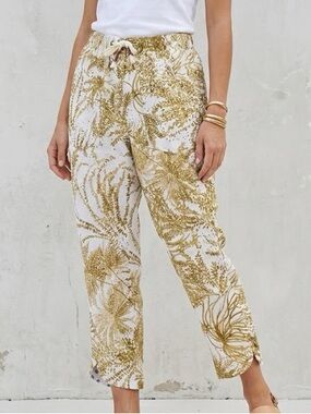 Pilcro The Cottage Coastal Linen Blend High Rise Straight Leg Pants XS